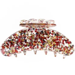 By Stær AGNES Hair Clip Large - Confetti Red/Gold