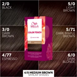 Wella Professionals Color Touch Pure Naturals - 4/0 Medium Brown 5 Wella Professionals Color Touch Pure Naturals - 4/0 Medium Brown -Nice Hair Butik 40646665795592