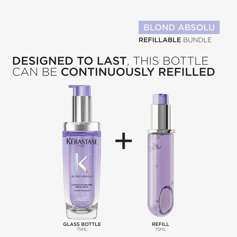 Kérastase Blond Absolu L´Huile Cicagloss Hair Oil Refill 75 Ml 3 Kérastase Blond Absolu L´Huile Cicagloss Hair Oil Refill 75 Ml - Billede 3