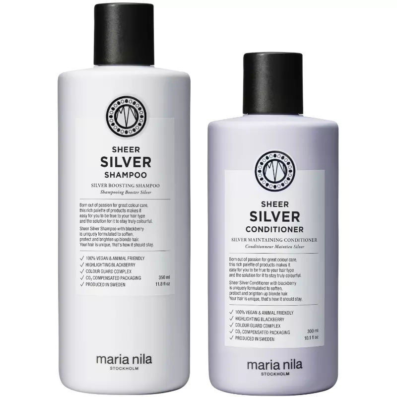 Maria Nila Sheer Silver Set 350 + 300 Ml 1 Maria Nila Sheer Silver Set 350 + 300 Ml