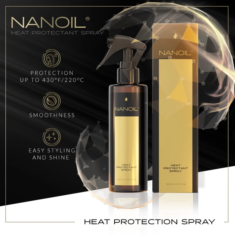 Nanoil Heat Protectant Spray 200 Ml 3 Nanoil Heat Protectant Spray 200 Ml - Billede 3