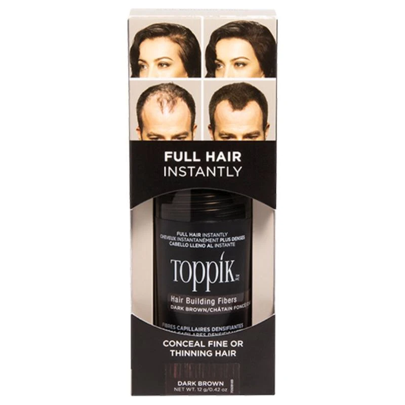 Toppik Hair Building Fibers 12 Gr. - Dark Brown 2 Toppik Hair Building Fibers 12 Gr. - Dark Brown - Billede 2