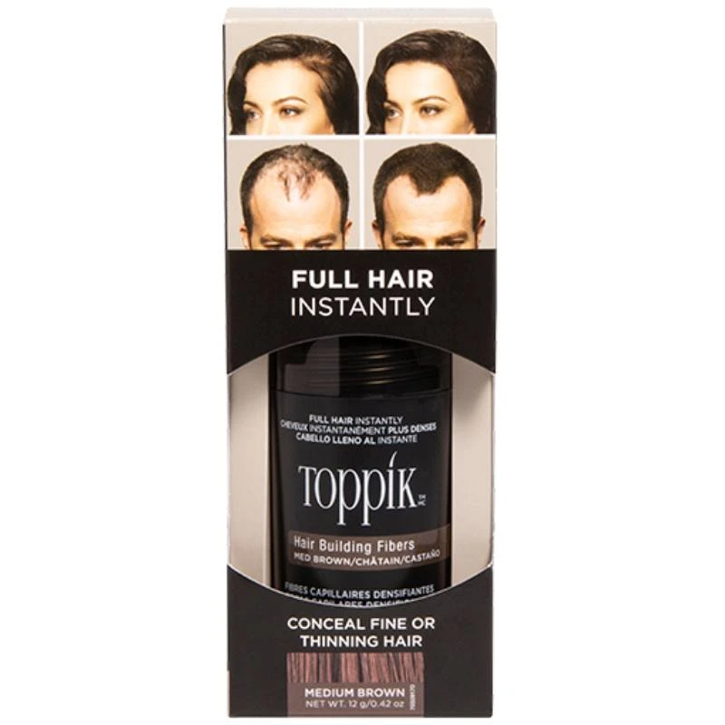 Toppik Hair Building Fibers 12 Gr. - Medium Brown 2 Toppik Hair Building Fibers 12 Gr. - Medium Brown - Billede 2